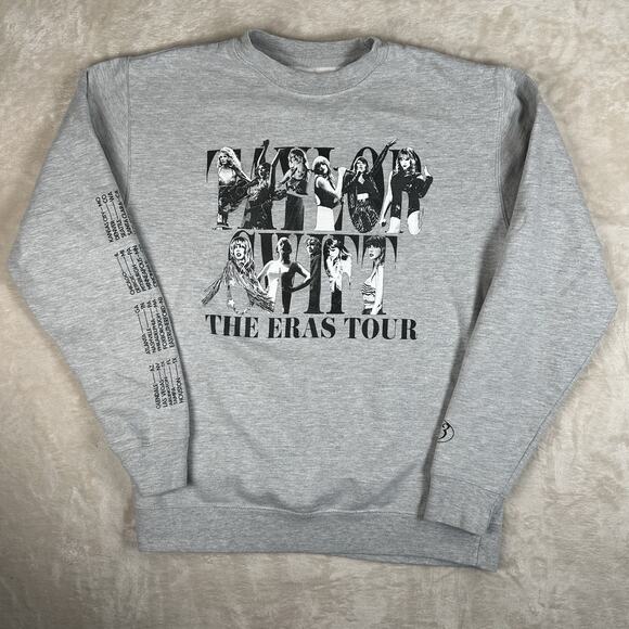 Taylor Swift Tops - Official Taylor Swift The Eras Tour Dates 2023 Sweatshirt Women's Size XL Gray